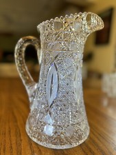 American Brilliant Cut Glass Premium Quality Pitcher F. X. Parsche 10 1/8 Tall
