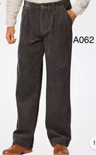 New Kingsize Expandable Waist Corduroy  Pants Charcoal Olive gray A062 