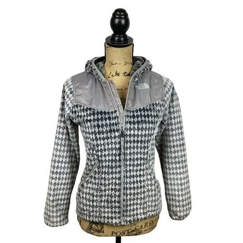 North Face Fuzzy Fleece Hooded Jacket Diamond Gray - Picture 13 of 13