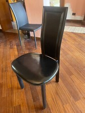 n° 4 Sedie LARA Cattelan Italia , in cuoio nero , in perfette condizioni . 