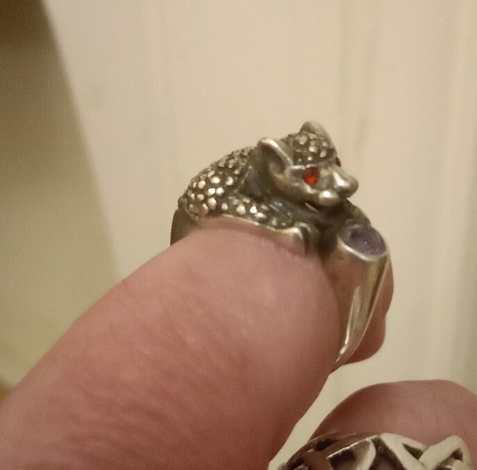 Vintage Solid Sterling Silver,Ruby, Marcasite & A… - image 9