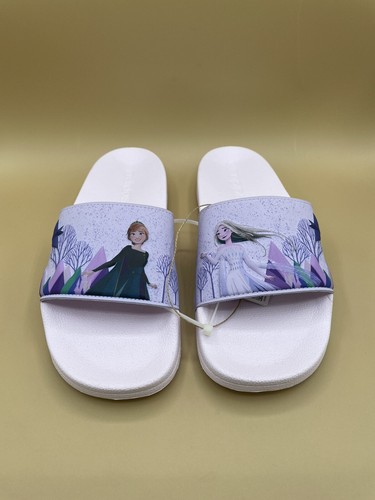Talla 4 Adidas Addilette Ducha Tobogán CONGELADO Elsa Anna Púrpura Niñas Jóvenes ¡Nuevo! - Imagen 5 de 6