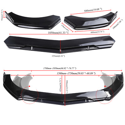 Auto Lip Spoiler voor Mercedes Benz C Klasse W206 C200 C300, Voorbumper Splitter Voorbumper Lip Front Flappen Auto Front Lip Splitter Spoiler Wing, Auto Bescherming Decora