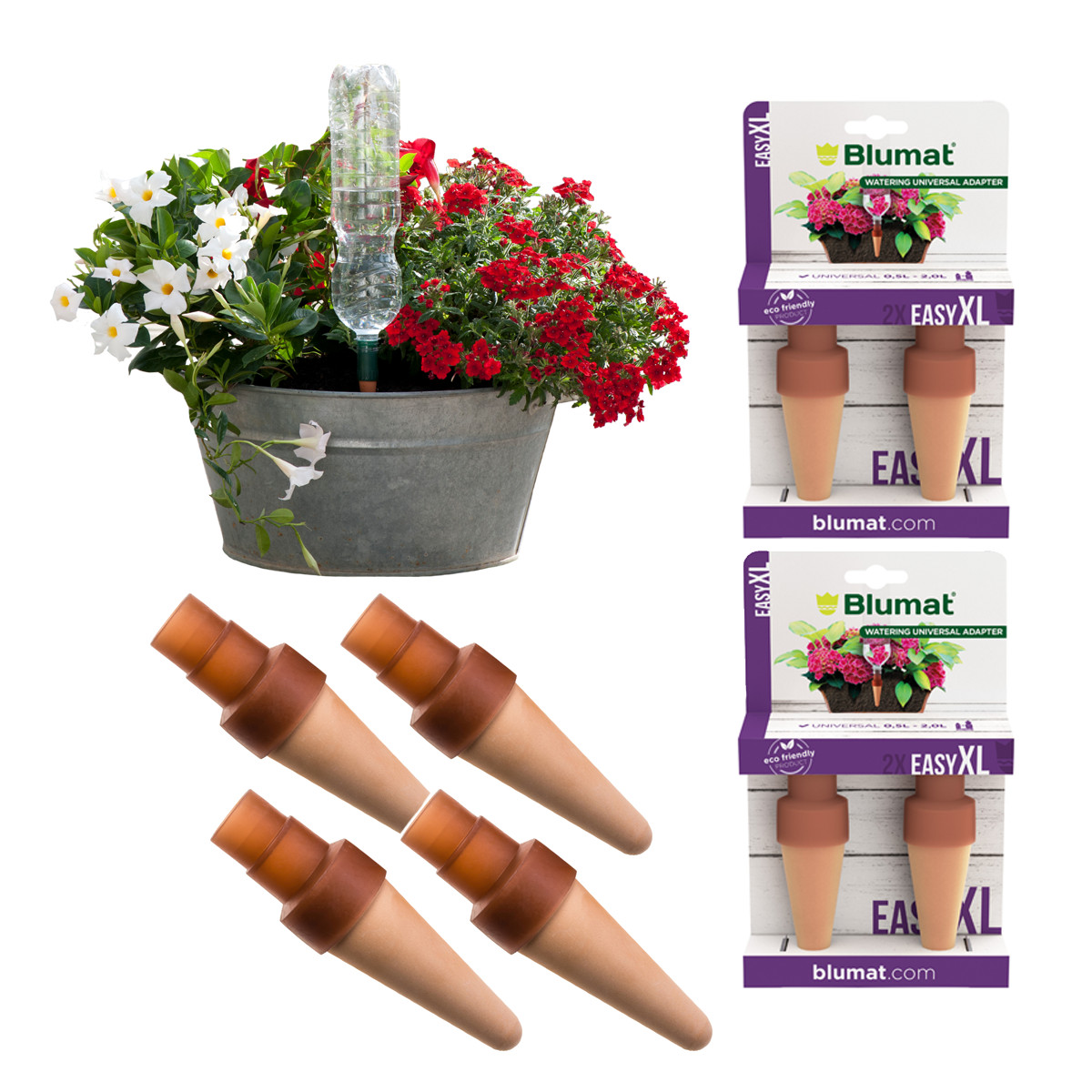 Blumat  XL Bottle Adapter (4 Stakes) - Automatic Vacation Pl
