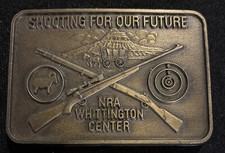 Vintage NRA Shooting For Our Future Brass Belt Buckle - Rifle Association