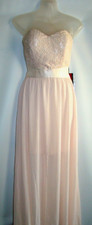 WOW COUTURE World of Women Peach Strapless Long Party Dress sz.S NWT