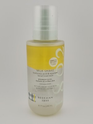 Beekman 1802 ''Milk Shake'' Hyaluronic Squalane Facial Toner Mist 8.1oz Full Size