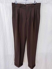 (Made in USA) 1980's NWT Monzini Collection Brown Mens Khaki Measured 34W x 31L