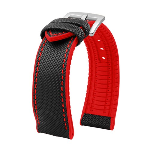 Soft Rubber Sailcloth Divers Watch Strap Band 20MM For IWC Pilot's Watch Mark - Foto 6 di 17