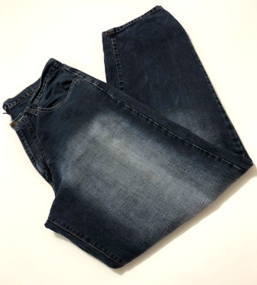 Mens Jeans Blue Straight  Denim Casual Size 36/32