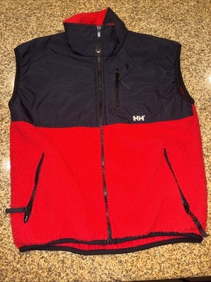 Helly Hansen 90s Denali Fleece Vest Two Tone Red Black Size Small Made In USA