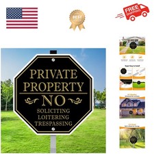 No Trespassing Signs Private Property, No Soliciting Sign for House, 10 x 10 ...