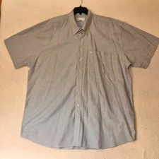 Cutter & Buck Short Sleeve Button Down Shirt Grey Check Men's Size 3XT Cotton