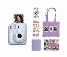 FUJIFILM instax mini 12 Instant Film Camera Holiday Bundle Pastel Blue