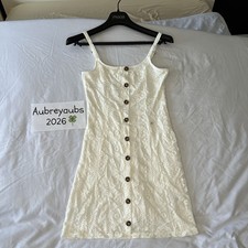 AEROPOSTALE Boho White Lace Button-down Cottagecore Mini Sundress SizeXS New Tag