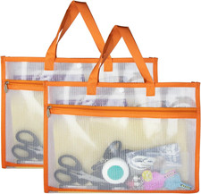 2 Pcs Portable Project Bags for Quilting Knitting, Stitching and Embroidery Proj