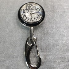 COLLEZIO Quartz Pocket Watch Silver Tone Sport Clip Vintage Key Fob Chain 2.5" L