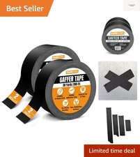 Gaffers Tape Black  2 Inch Wide x 30 Yards Per Roll 180 Ft Pro Gaff Tape  D...
