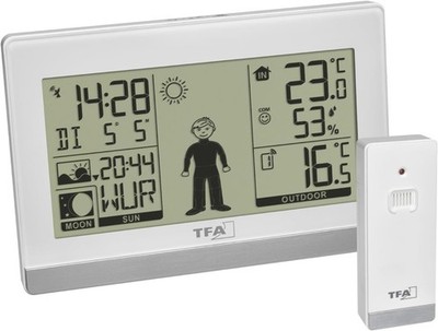 TFA Dostmann Digitale Wetterstation Weather Boy, 35.1159.02, Funk, mit