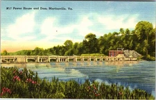 Postcard POWER PLANT SCENE Martinsville Virginia VA d/20 AM9937