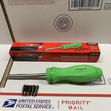 Snap-on Tools Ssdmr4bg Usa New Green Hard Handle Ratcheting Screwdriver Wbits
