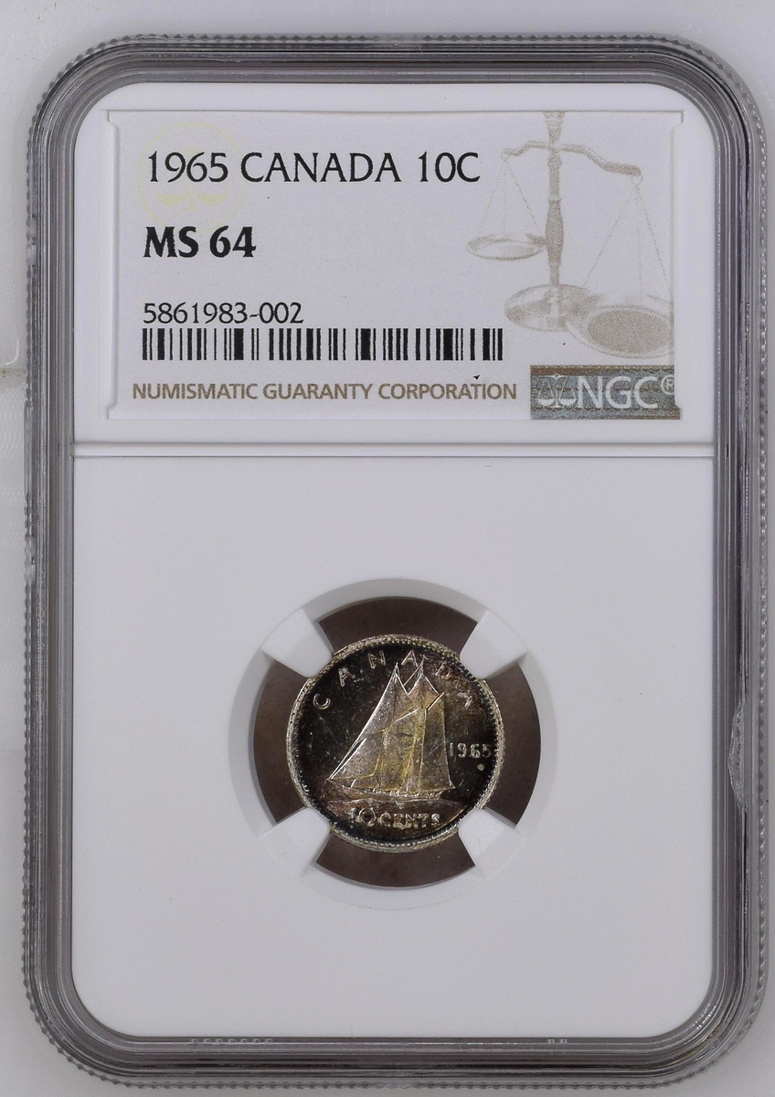 1965 CANADA Dime 10C CENTS Elizabeth II NGC MS 64 | eBay