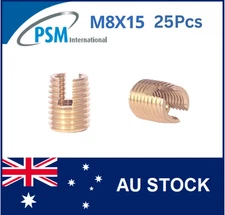 INSERT FOR PLASTIC M8 X 15 SCREW-SERT BRASS