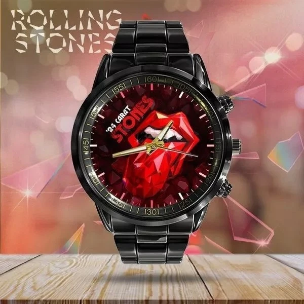 The Rolling Stones Black Stainless Steel Watch