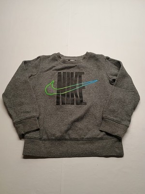 Boys NIke Youth 3/4 Years Gray Pull Over Sweatshirt Logo Long Sleeve 