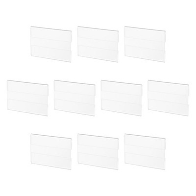 10 x Wall Mount Acrylic Sign Holder 3.1'' x 2'' Clear Plastic Wall Horizontal