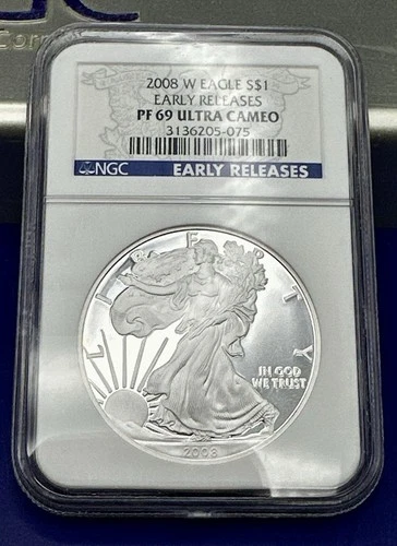 2008-W American Silver Eagle Early Releases NGC PF69 Ultra Cameo