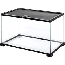 Full Glass 15 Gallon Reptile Tank Terrarium with Screen Top Ventilation for