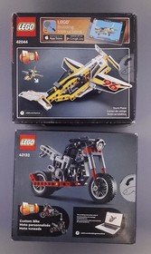 LEGO Technic Lot: Display Team Jet (42044) Motorcycle (42132) Retired NEW