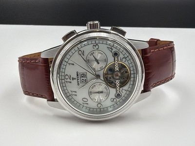 Ottimo Automatic Watch Armbanduhr Herren - 41mm Glasboden Edelstahl Open Heart