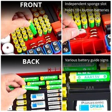 Compact Battery Organizer with Integrated Tester