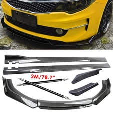 For Kia Optima Carbon Fiber Side Skirt Rear & Front Bumper Lip Splitter