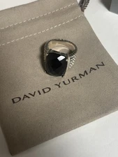 David Yurman Wheaton 20x16mm Black Onyx Diamonds Size 8 925 Sterling Silver 