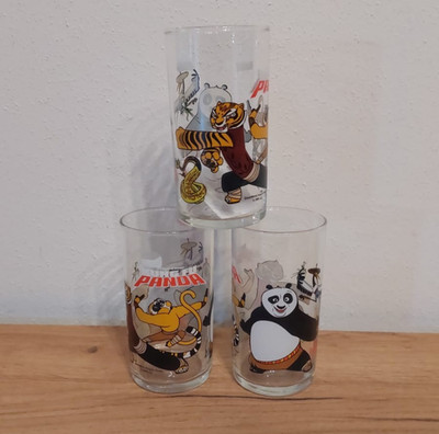 DreamWorks Kung Fu Panda , 3 Gläser Glas ca. 11,5 cm hoch