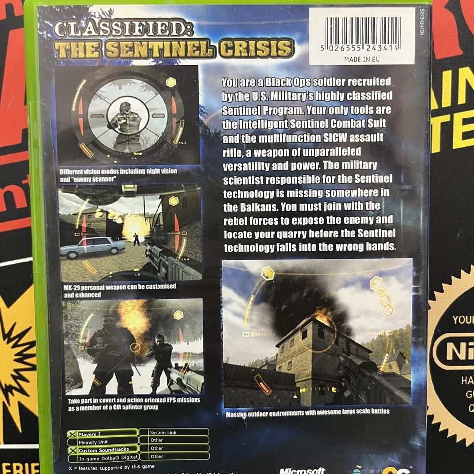 Classified: The Sentinel Crisis Microsoft Xbox W.Manual PAL TESTED FREE POSTAGE - Image 4 of 4