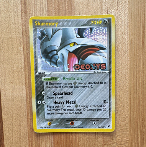 Pokemon TCG Skarmory 26/107 EX Deoxys Reverse Holo Rare English 2005 70 HP
