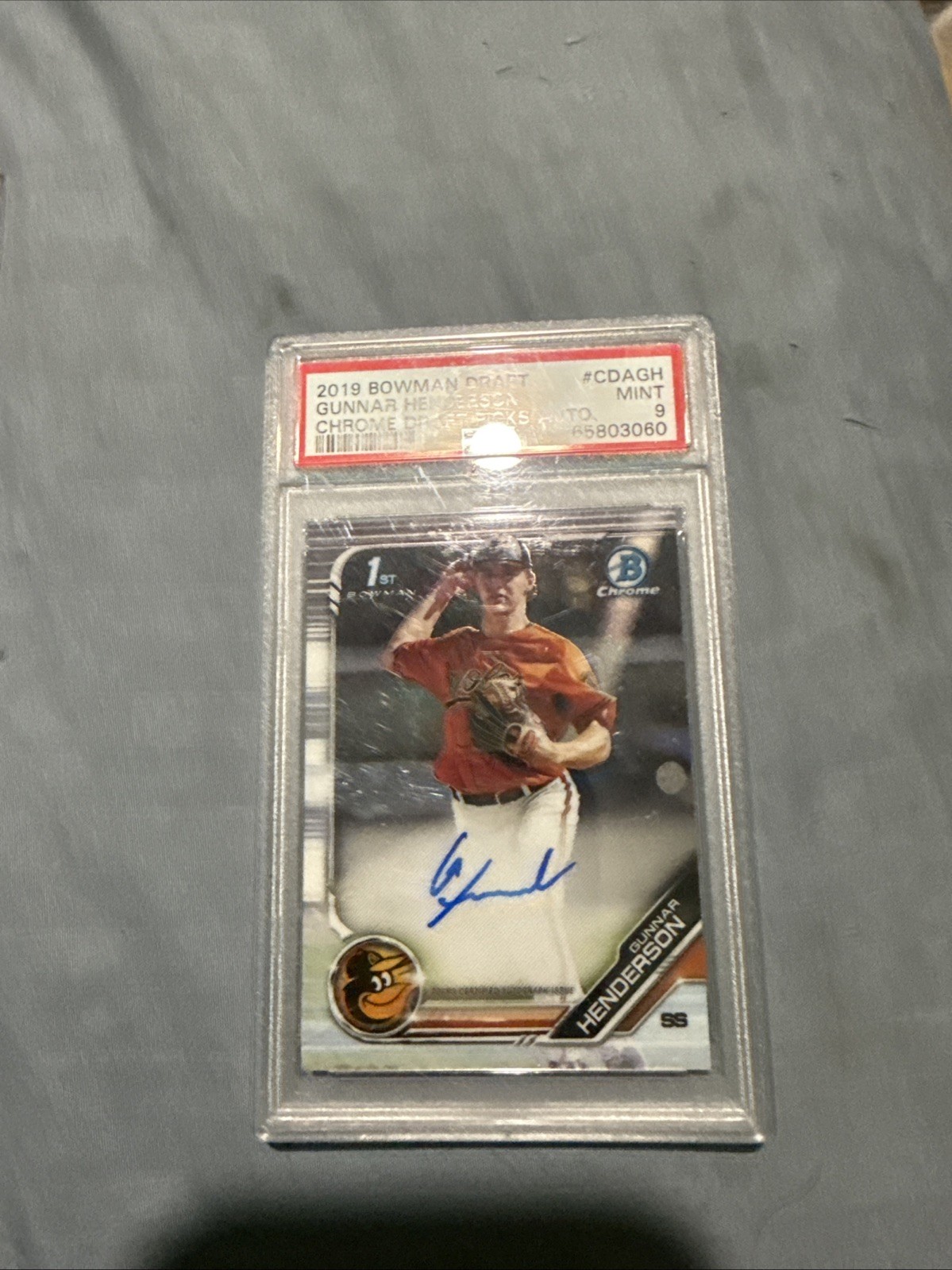2019 Bowman Draft - Chrome Draft Pick Autographs Gunnar Henderson #CDA-GH PSA 9