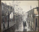 "Rainy Day in Old Yerevan" Original Oil on Canvas Painting. Signed.