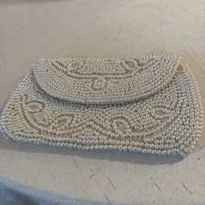 Vintage Pearl Beaded Handbag/Clutch/Purse By Miranda Made In Japan-Gorgeous