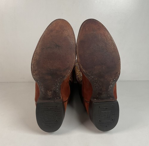 Vintage Tony Lama Cowboystiefel Schweinsleder Wildleder 9 E Gold Label - Bild 2 von 24