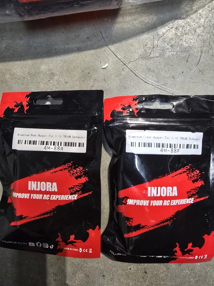 Traxxas Trx4m Orange Defender con parachoques delantero y trasero de aluminio Injora Foto 4 de 4