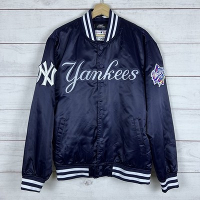 New York Yankees Jacket Large World Series 1999 Retro Satin Snap Button Bomber