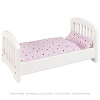 Puppenbett Weiß Holzbett Holzbettchen Bettchen Puppen Holz Neu