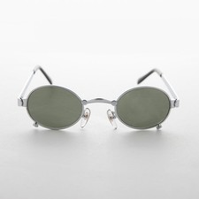 Small 90s Oval Steampunk Spectacle Vintage Sunglass - Edison
