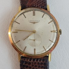 Longines 18K Manual-Wind Men's Vintage 33mm Very Thin 1950's Wristwatch