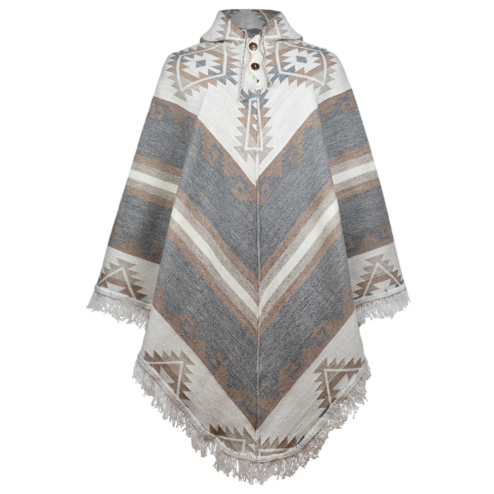 LLAMA WOOL UNISEX V-SHAPED ANDEAN PEAKS PONCHO PULLOVER AZTEC PATTERN M-XXXL
Opens in a new window o